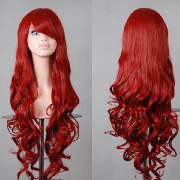 

cos cartoon wigs selling long curly hair cosplay stage role pla, Black;brown