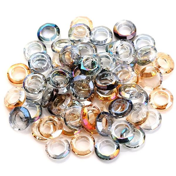 

wholesale large hole bead spacer 6/8/10/14mm big hole crystal glass round beads for jewelry diy making needlework accessories
