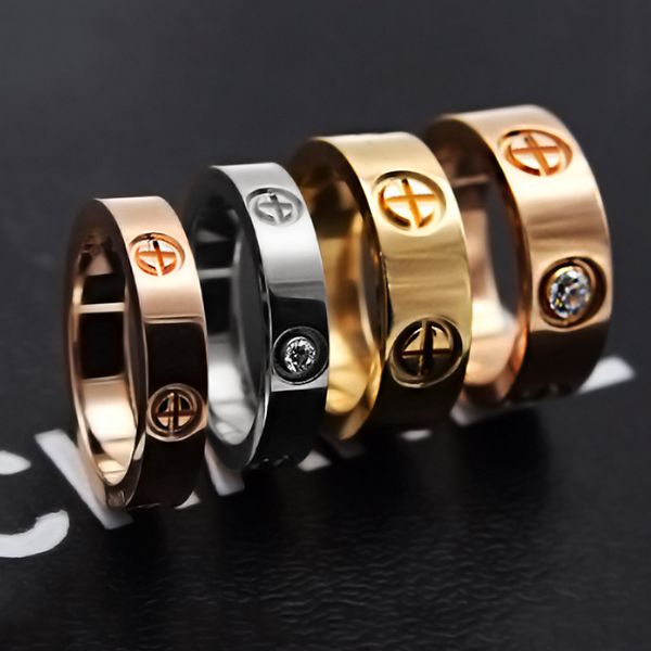 

2020 new fashion designer jewelry gold 316l stainless steel ring with men and women love, Silver