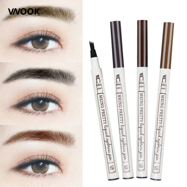 

vnook brand makeup microblading eyebrow tattoo pen waterproof ultra-thin carving eye brow pencil sweat-proof fork tip make up