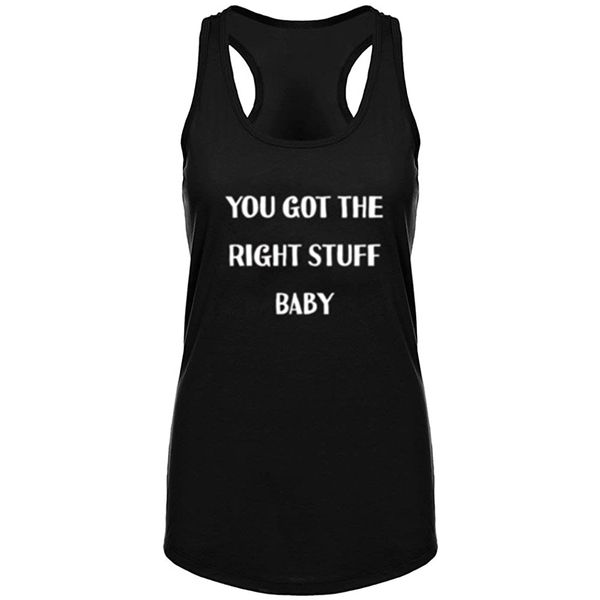 

womens you got the right stuff baby fitness workout racerback tank summer letter print tank top, White