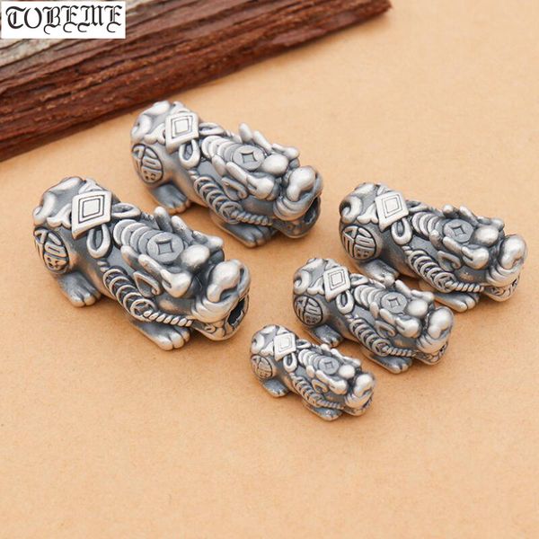 

100% 3d 999 silver фэншуй pixiu бисер vintage silver piyao бусины good luck ювелирные изделия diy браслет лаки для животных, Blue;slivery