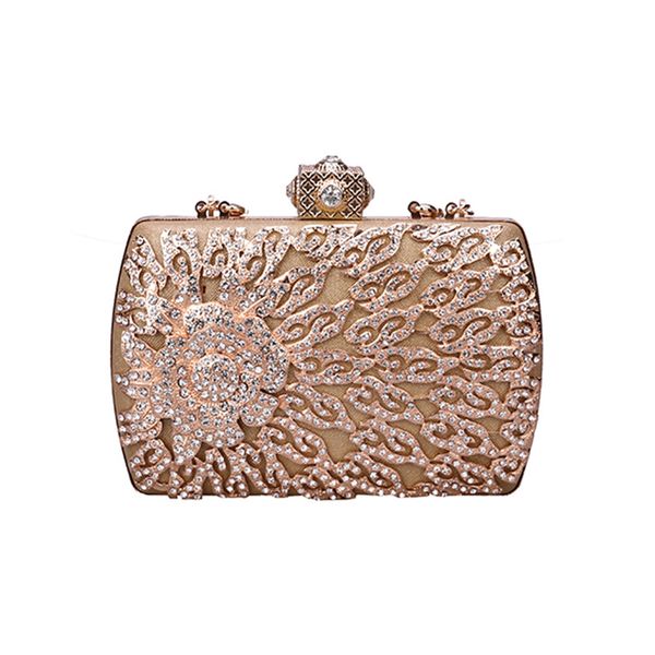 

Pink sugao crystal Luxury evening bag shoulder bag Bling party purse Top diamond Boutique Gold silver women wedding Day clutch handbag