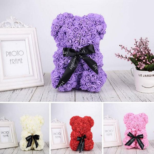 Artificial Rose Bear Dolls Plush Doll Doll Bear Rose Flower