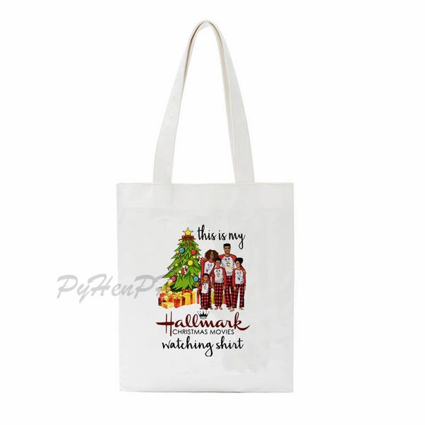 

merry christmas design shopping bags this is my hallmark christmas movies watching canvas shoulder bag bag women tote