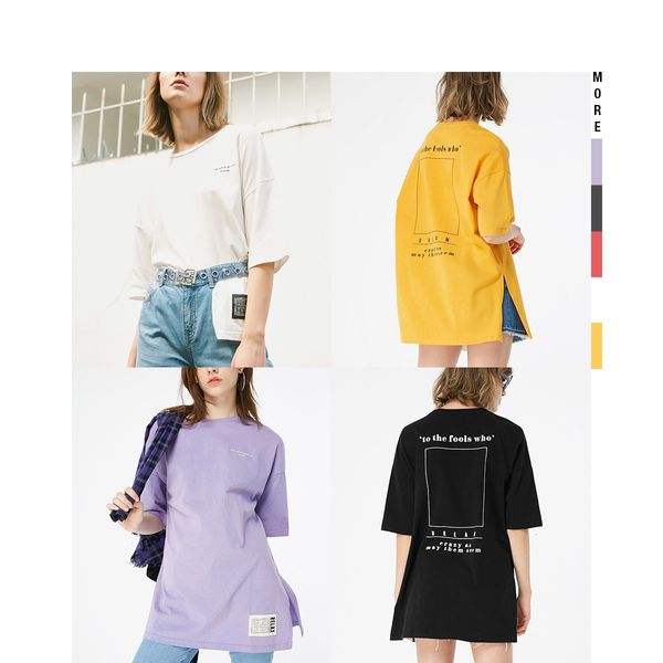 

womens designer t shirts women designer clothes only 2019 spring summer new womens fit round letter print thin t shirt |119101548, White