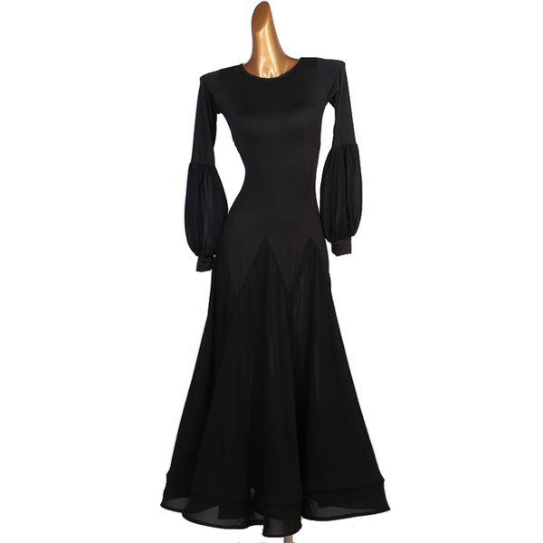 

customized ballroom dance competition dresse flamenco standard dance dresses waltz tango with rhinestones long sleeve, Black;red