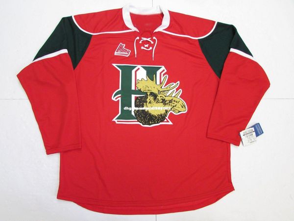 

custom halifax mooseheads qmjhl red home premier 7185 hockey jersey stitch add any number any name mens hockey jersey xs-6xl, Black;red
