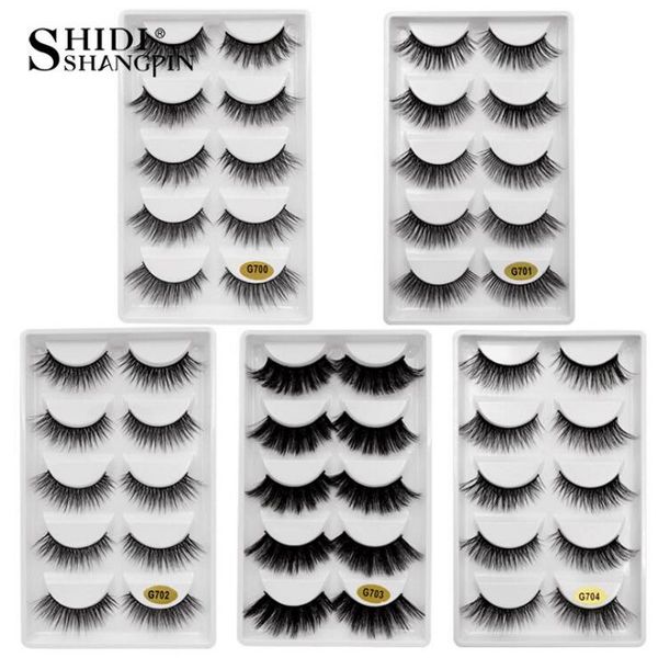 

5 pairs 3d mink lashes false eyelashes natural makeup eyelash extension long cross volume soft fake eye lashes winged faux cils
