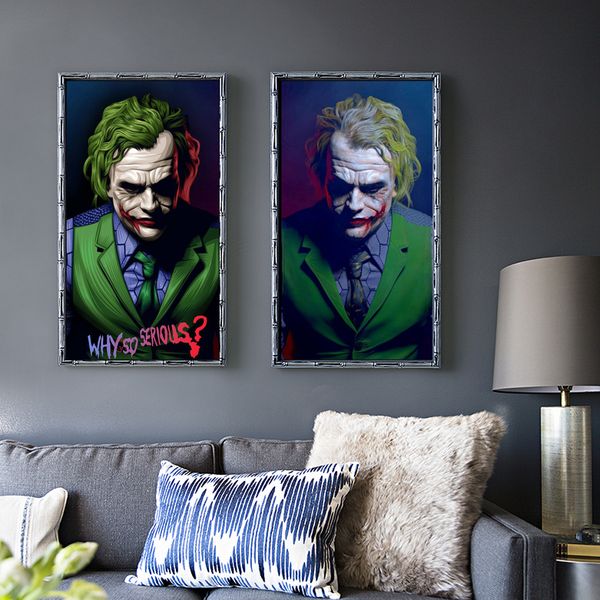 

joker 2019 joaquin phoenix heath ledger dc movie comics wall art painting print on canvas poster pictures home deco