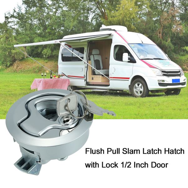 

stainless steel 1/2" door lock 2" flush pull slam latch for boat deck hatch door catch lock van for rv