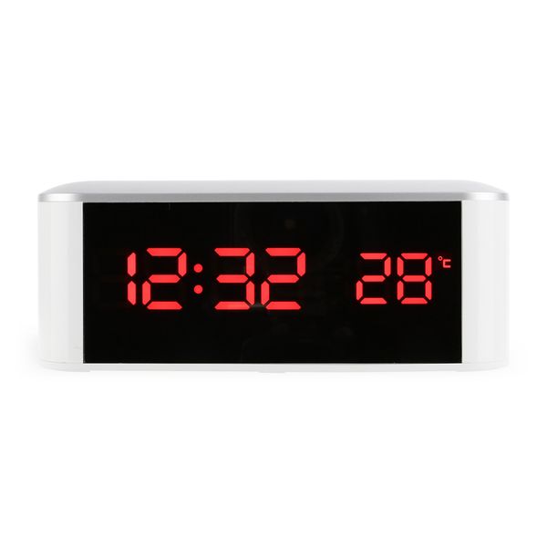 

led digital alarm clock thermometer display mirror electronic clock table clock with usb cable night mode function home decor