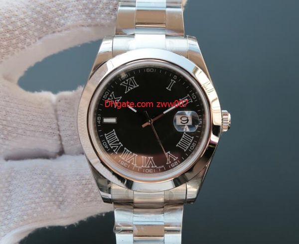 

factory maker stainless steel monobloc 41mm steel 126333 black dial automatic asia 2813 movement mens men's watch watches, Slivery;brown