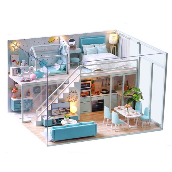 

diy doll house wooden doll houses furniture miniature kit hand assemble dollhouse toys for children birthday christmas gift y200704