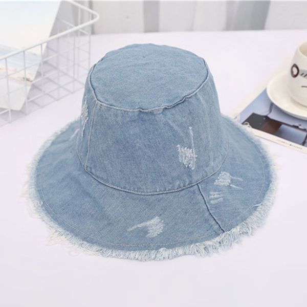 

girl beach bucket hats summer anti uv demin fisherman caps camping travel outdoor chapeau accessories ing, Yellow
