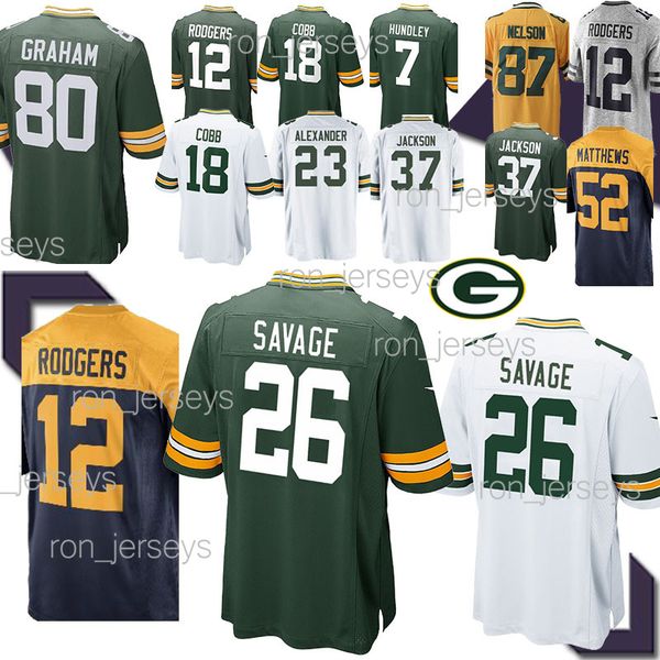 

12 aaron rodgers green bays jersey packer 26 darnell savage jr 17 davante adams 52 matthews ncaa 23 alexander football jerseys, Black;red