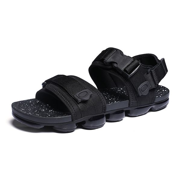 

air cushion men's sandals summer men shoes breathable walking beach slippers outdoor sandals flat casual male shoes high quality, Black