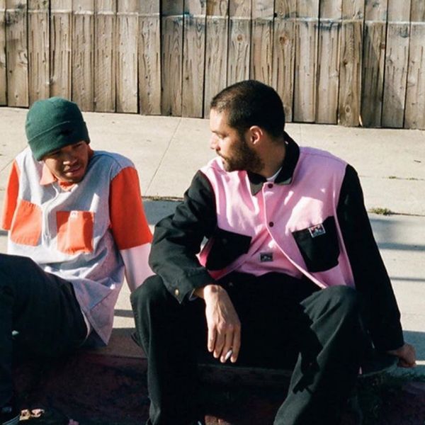 

19fw box logo ben davis chore joint button coat color matching tooling jackets casual street men women couple outerwear jacket, Black;brown