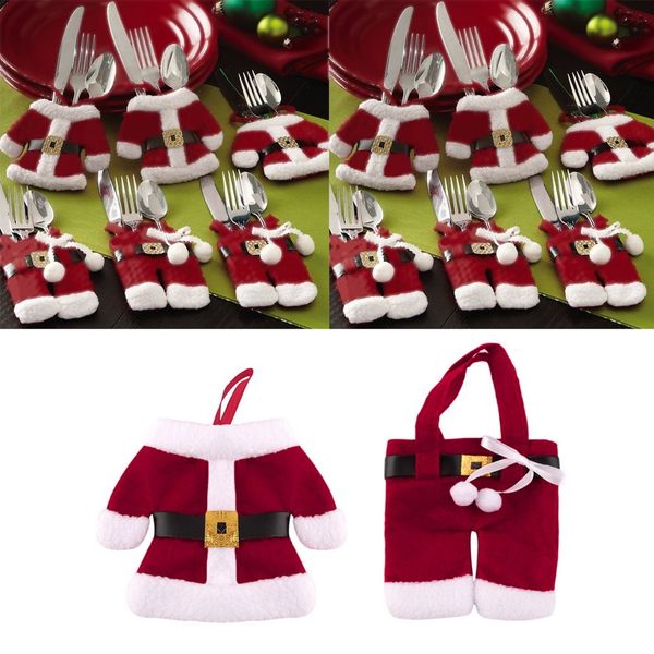 

santa claus christmas cutlery tableware holder jacket pants table decor festival christmas xmas dinner party decor dropshipping