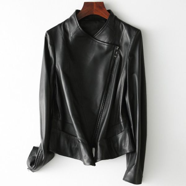 

2019 new fashion genuine sheep leather jacket h27, Black;brown