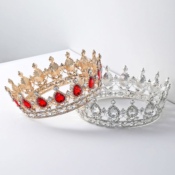 

барокко королева король невесты tiara корона для женщин headdress пром люкс свадебные тиары и короны волос ювелирные аксессуары
