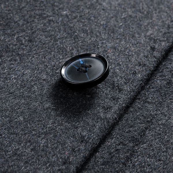 

2019 новый стиль мужчины бизнес средней длины пальто мода шерстяные двуликие шерстяные товары тренчкот, Black