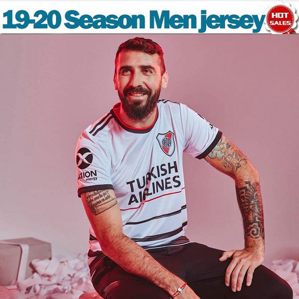 

river plate 2020 third soccer jerseys 20/21 men white argentina football league club soccer shirt customized football uniform sales, Black;yellow