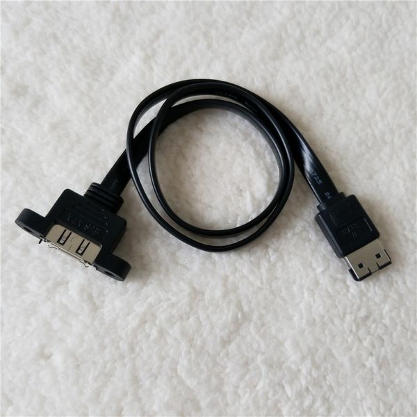 

panel mount e-sata esata e sata male to female m/f high speed data sync extension pc cable line shielding design 50cm