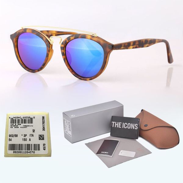 

круглые солнечные очки женщин мужчины марка дизайнер дважды металл балки линза óculos de sol с оригинальной коробке, пакеты, аксессуары, все, White;black