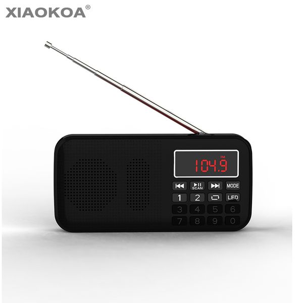 

radio fm portable mini speaker music player support tf card usb port aux audio player radio recorder xiaokoa