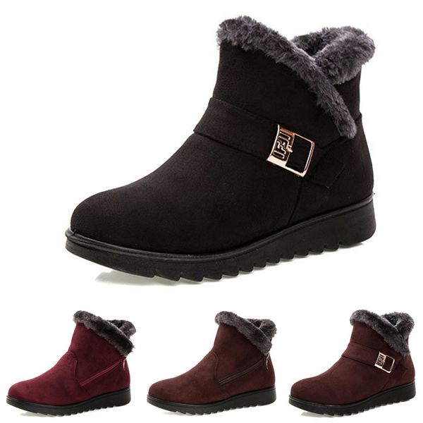 

2020 non-brand winter women boots triple black red brown suede snow ankle boots jogging walking shoes keep warm 35-40 style 13
