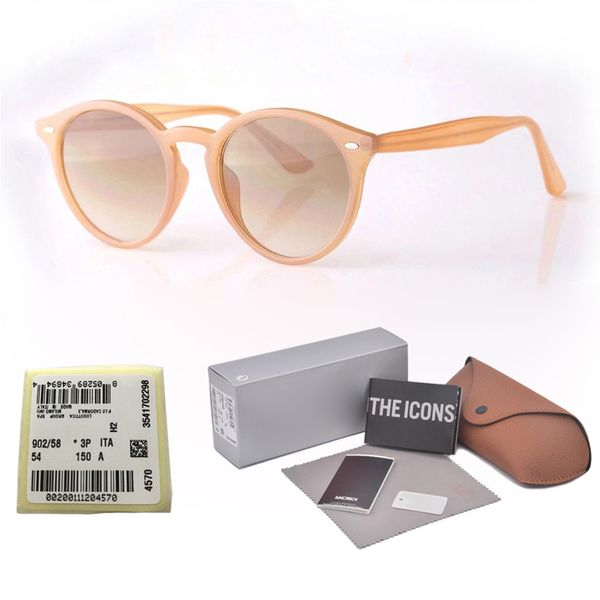 

New Arrial sunglasses women men Round plank frame Metal hinge glass lens Retro Vintage sun glasses Goggle with box and cases