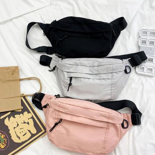 

2020 fashion women waist bag nylon large capacity man chest bag plain shoulder bags crossbody totes