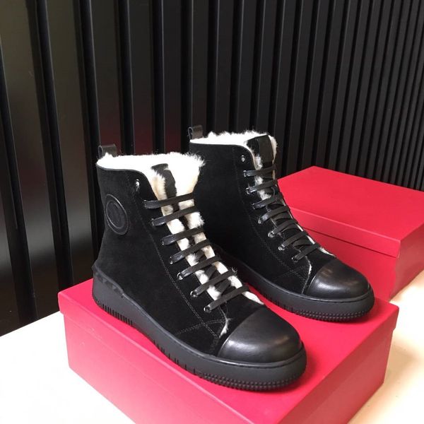 

platform designer luxury plush boots australia leather fashion women/men black genuine leather flat bottom post