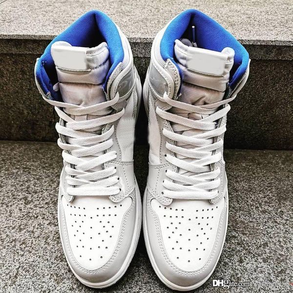 

2020 air authentic 1 high zoom r2t racer blue basketball shoes retro white 1s men sports sneakers ck6637-104 with box