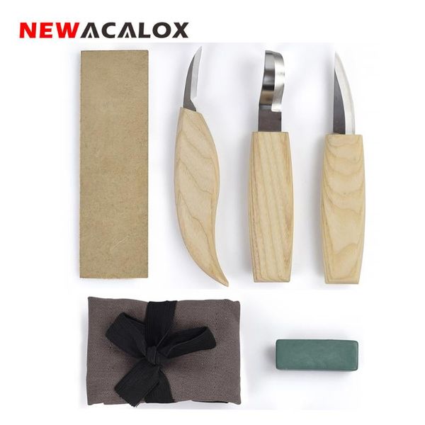 

newacalox woodworking carving knife kit curved knife straight oil wax sharpening leather diy hobby arts crafts handtool