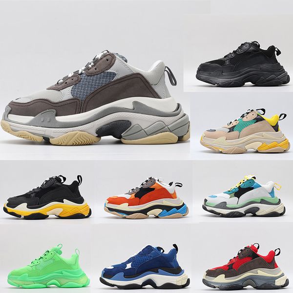 

2019 triple-s luxury shoes 17fw classical casual shoes men designer sneakers women paris platform sneakers size 36-45, Black