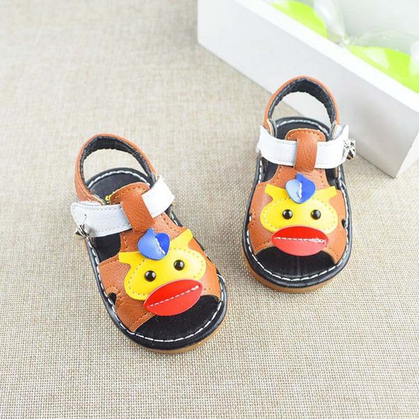 

new kids girls shoes summer breathable anti-slip cartoon pu shoes sandals toddler soft soled, Black;red