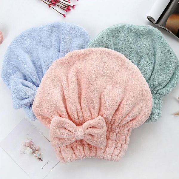 

useful quick dry microfibre hair drying bath towel head wrap hat swimming #nn1010