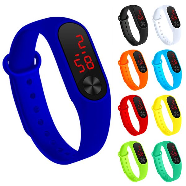 

men women sports watch led pu strap for couple@88, Slivery;brown