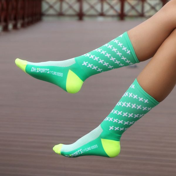 

2018 professional cycling socks men women outdoor road bicycle socks brand running compression sport, Black
