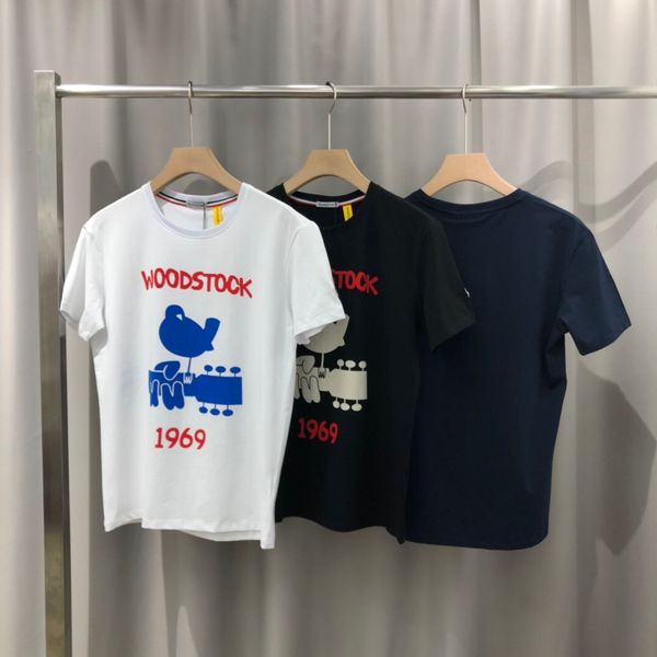 

2020 новая весна лето футболка черный белый мужской случайные вокруг шеи короткий рукав хлопка моды высокое качество напечатанных женщин фут, Black