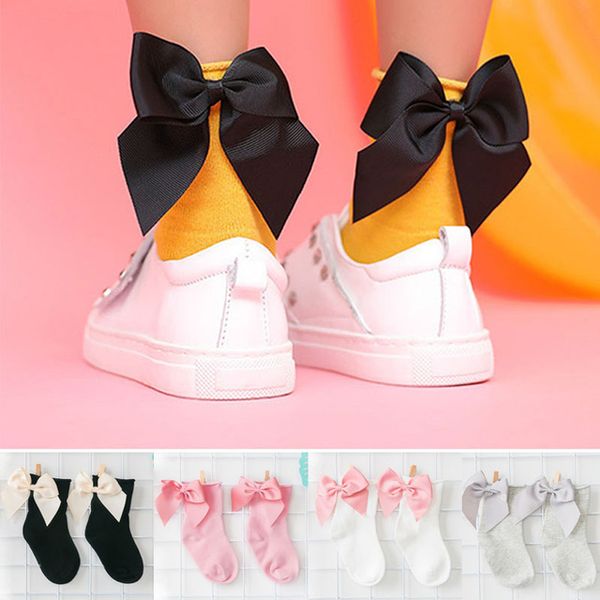 10 pares / 20 pcs Doce Estilo Calcanhar Bowknot Inverno Meias Crianças Algodão Tornozelo Meninas Meias Bebê Princesa Crianças Meias Com Grande Arcos Nó