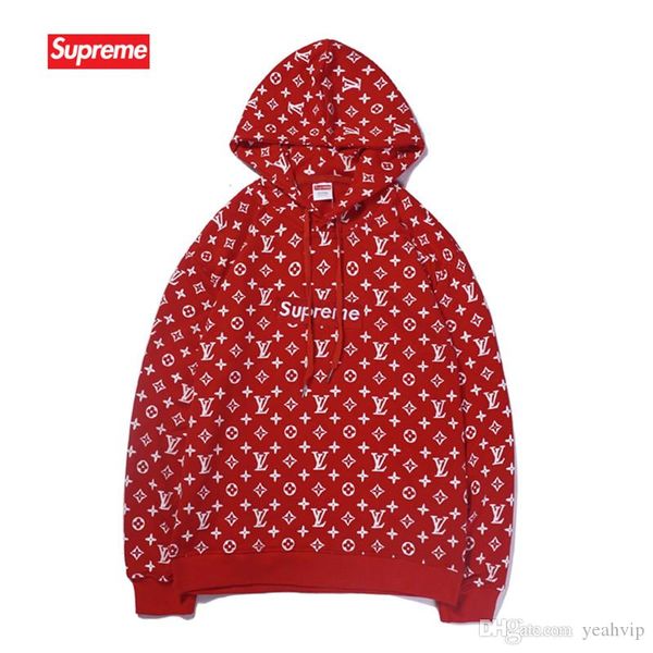 

2020 new xxl supreme hoodie hip hop streetwear classic fleece cotton hoodies couple hooded sweatshirts, White;black