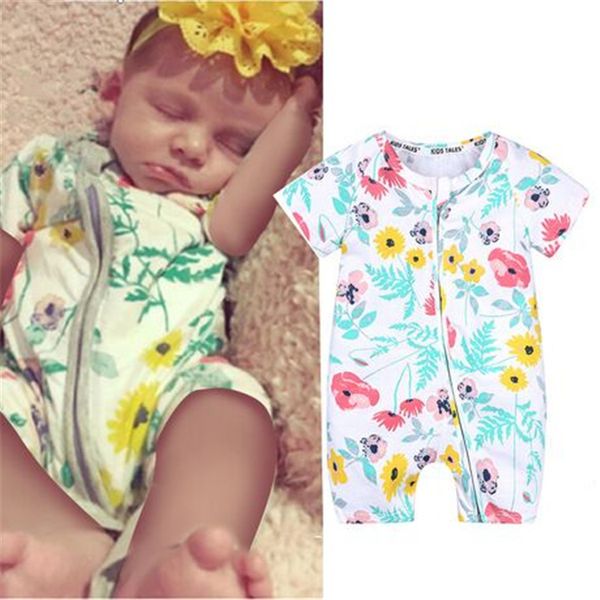 

детские ползунки 34 стилей новорожденных девочек мальчиков ползунки костюмы дети ins мультфильм цветок с коротким рукавом молния ползунки де, Blue