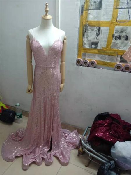 

maxi dresses summer wedding party sequins deep v neck female dresses fashion backless ladies dresses with split womens 2020 sexy, White;black