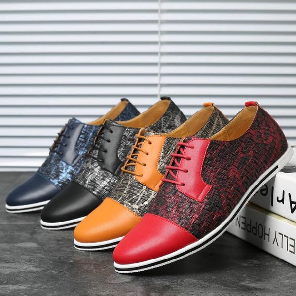 

summer male flats sneaker shoes men fashion leather shoes casual white black plus size 49.50 ll-66z