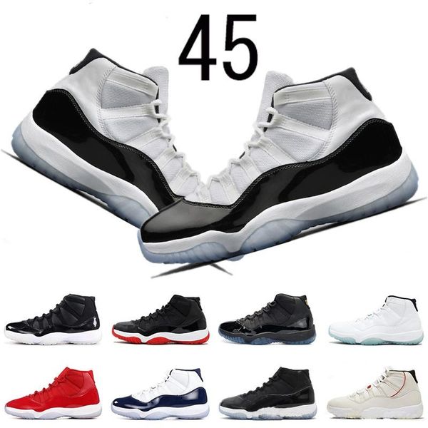 air jordan Platinfarbton Concord 45 11 XI 11s Mütze und Kleid Herren Basketball-Schuhe Prom Night Gym gezüchtete Barons Space Jams Sneakers retro Retros