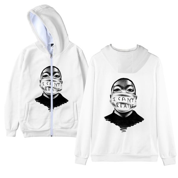

manufacturers new product i cant breathe i cant breathe 3d printed men and women zipper sweater support customization, Black