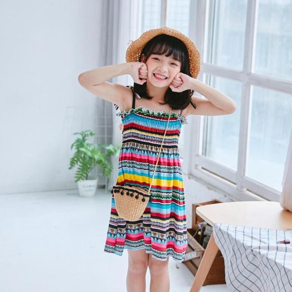 

летние девушки вскользь рукава плечо платья печати, Red;yellow